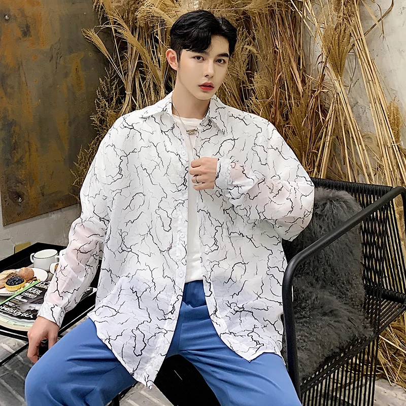 2019 Summer Male Sunscreen Schoolboy Ink Tie-dyed Shirt Clothes Ultrathin Ventilation Loose Coat streetwear Chinese Style
2019 Summer Male Sunscreen Schoolboy Ink Tie-dyed Shirt Clothes Ultrathin Ventilation Loose Coat streetwear Chinese Style