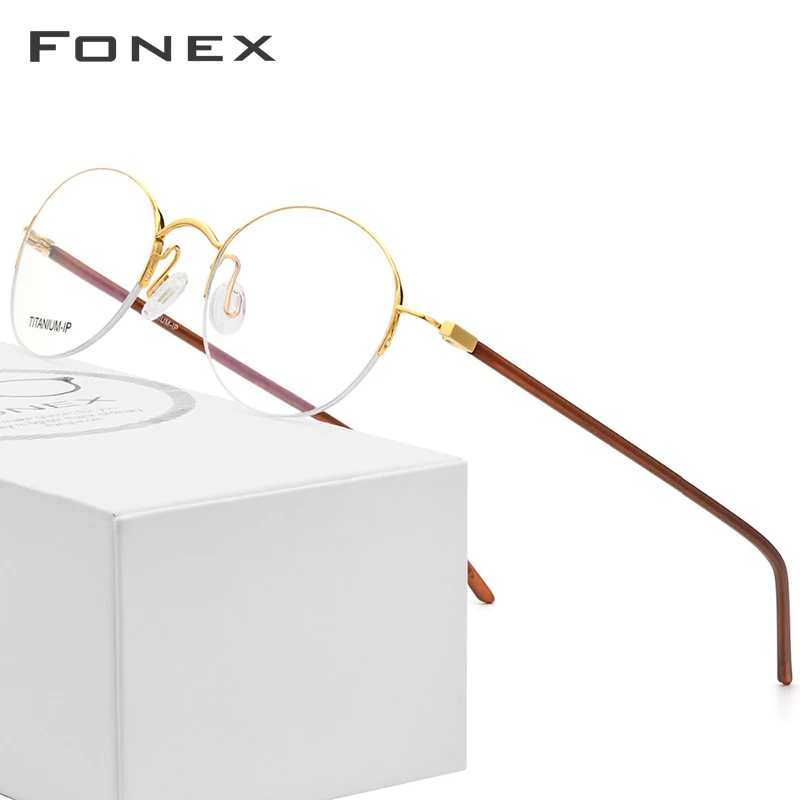 Pure Titanium Glasses Frame Women Ultralight Vintage Round Brand Designer Men Retro Prescription Optical Frames Eyewear 9124
Pure Titanium Glasses Frame Women Ultralight Vintage Round Brand Designer Men Retro Prescription Optical Frames Eyewear 9124