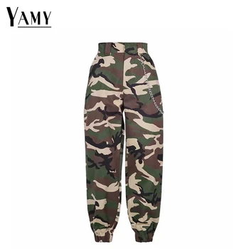 2019 new high waist cargo pants women camouflage sweatpants joggers chain camo pants girls cargo trousers with chain streetwear
2019 new high waist cargo pants women camouflage sweatpants joggers chain camo pants girls cargo trousers with chain streetwear