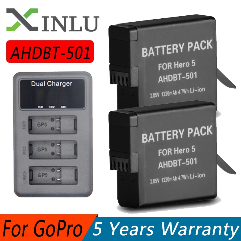 GoPro AHDBT501 Hero5 Battery + USB 3-Port Charger with Type C Port for 501 GoPro 2018 Hero 5 GoPro Hero 6/7 Camera Battery
GoPro AHDBT501 Hero5 Battery + USB 3-Port Charger with Type C Port for 501 GoPro 2018 Hero 5 GoPro Hero 6/7 Camera Battery