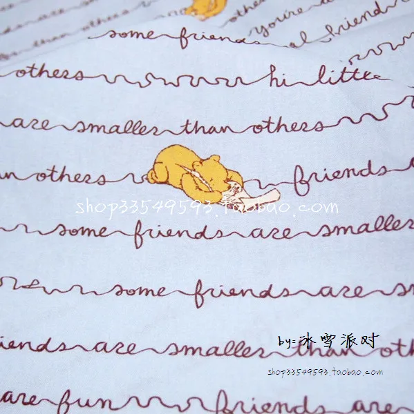 100*105cm Winnie the Pooh Sewing cotton fabric Child DIY Handmade Material Sewing Fabric
100*105cm Winnie the Pooh Sewing cotton fabric Child DIY Handmade Material Sewing Fabric
