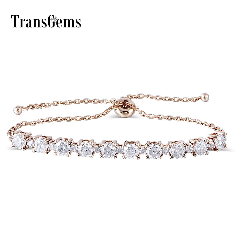Transgems Solid 18K 750 Rose Gold 2.8CTW F Color 4MM and 2MM Moissanite Adjustable Chain Bracelet for Women Wedding Gifts
Transgems Solid 18K 750 Rose Gold 2.8CTW F Color 4MM and 2MM Moissanite Adjustable Chain Bracelet for Women Wedding Gifts