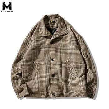 2018 Autumn And Winter New Lapel Mens Woolen Coat Fashion Trend Boutique Plaid Pattern Jacket Men Daily Casual Loose Mens Jacket
2018 Autumn And Winter New Lapel Mens Woolen Coat Fashion Trend Boutique Plaid Pattern Jacket Men Daily Casual Loose Mens Jacket