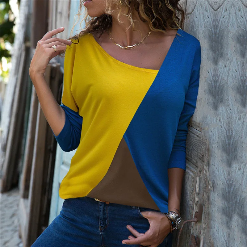Autumn 2018 Women Long Sleeve T-Shirt Fashion Patchwork Color Block Shirt Cotton Casual Loose Tops Elegant Ladies Office T-Shirt
Autumn 2018 Women Long Sleeve T-Shirt Fashion Patchwork Color Block Shirt Cotton Casual Loose Tops Elegant Ladies Office T-Shirt
