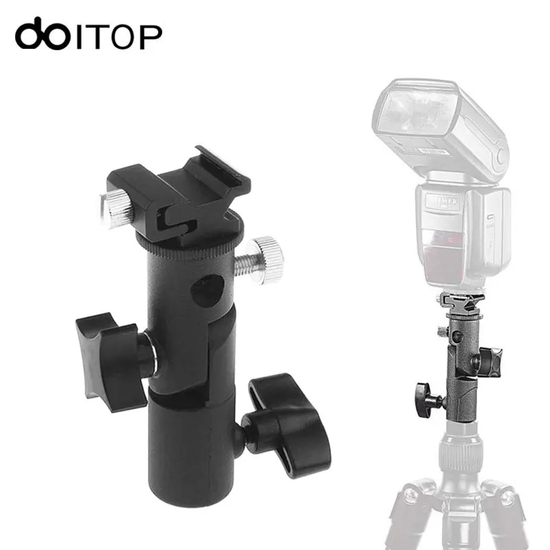 Universal E Type Metal Flash Hot Shoe Speedlite Umbrella Holder Light Stand Bracket with 1/4" to 3/8" Screw Mount Swivel Adapter
Universal E Type Metal Flash Hot Shoe Speedlite Umbrella Holder Light Stand Bracket with 1/4" to 3/8" Screw Mount Swivel Adapter