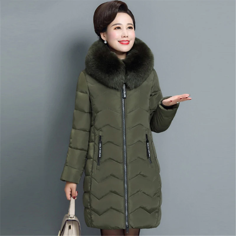 Winter Women Outerwear 2018 New Mid-Long Large Size Female Cotton Jacket Middle-Aged Hooded Fur Collar Thick Ladies Parkas Cw058
Winter Women Outerwear 2018 New Mid-Long Large Size Female Cotton Jacket Middle-Aged Hooded Fur Collar Thick Ladies Parkas Cw058