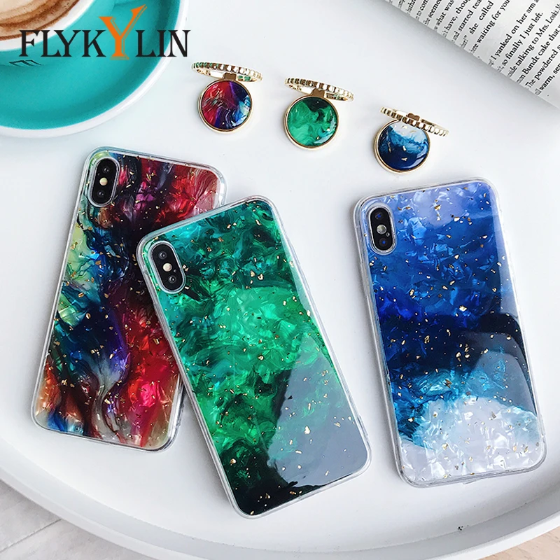 FLYKYLIN Colorful Marble Case For iphone 6 6S 7 8 Plus X XS Max XR Back Cover on Soft TPU Silicone Gold Foil Coque Ring Stand
FLYKYLIN Colorful Marble Case For iphone 6 6S 7 8 Plus X XS Max XR Back Cover on Soft TPU Silicone Gold Foil Coque Ring Stand