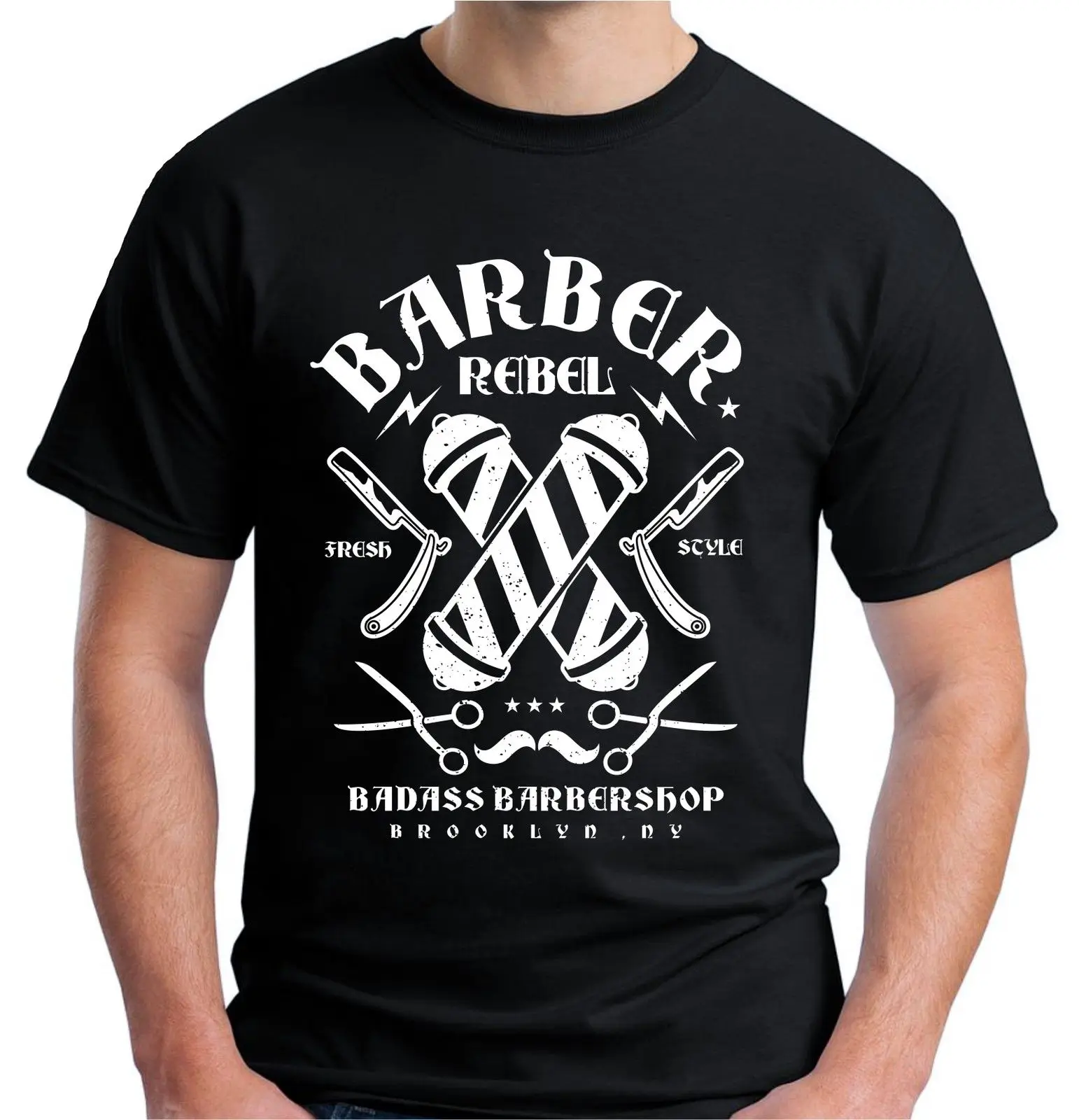 Funny Clothing Casual Short Sleeve Tshirts Mens Barber Shop Rebel T Shirt Hipster NY Badass Barbers T-shirt
Funny Clothing Casual Short Sleeve Tshirts Mens Barber Shop Rebel T Shirt Hipster NY Badass Barbers T-shirt
