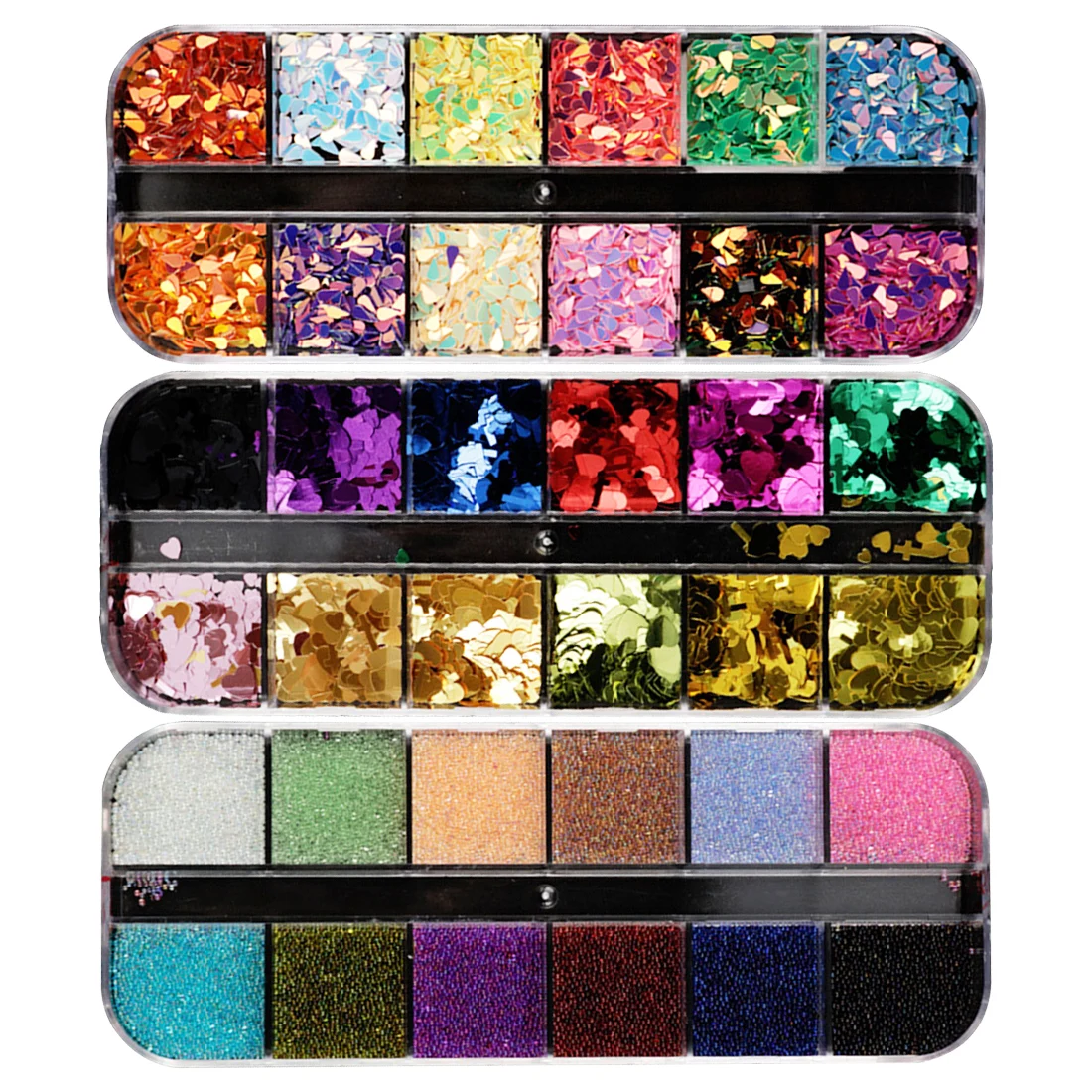 12 Grids 1 Case Nail Glitter Sequins 3D Flakes Nail Art Decoration DIY Kit Hourse Eye Waterdrop Heart Cross Caviar Paillette
12 Grids 1 Case Nail Glitter Sequins 3D Flakes Nail Art Decoration DIY Kit Hourse Eye Waterdrop Heart Cross Caviar Paillette