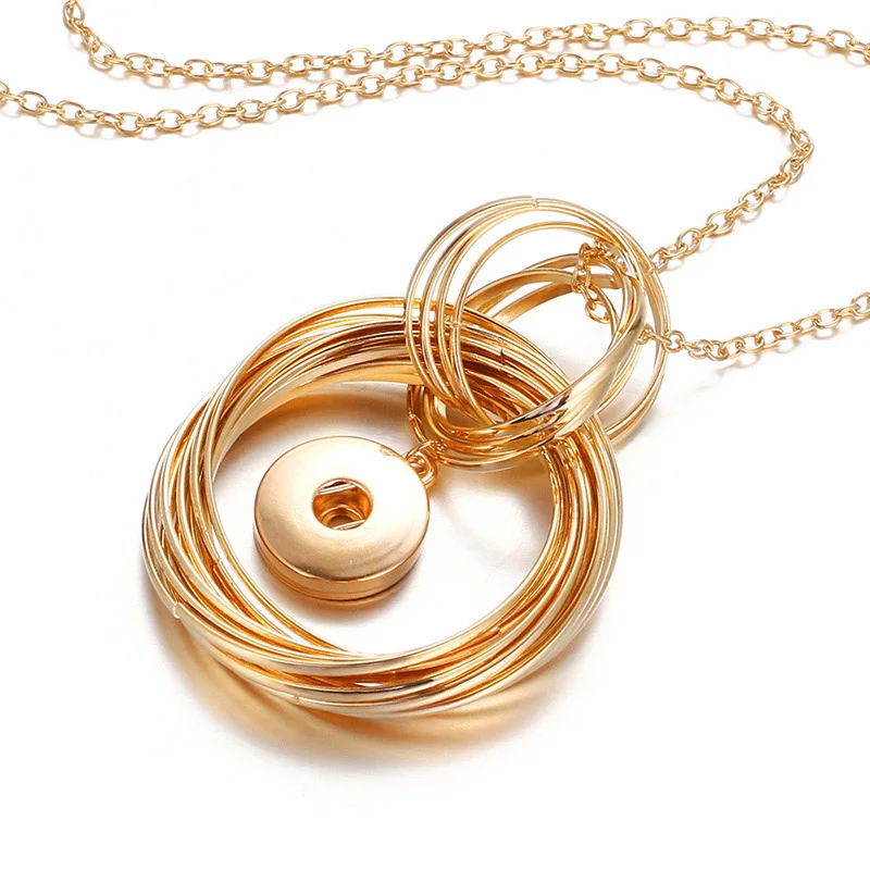 Новое модное металлическое ожерелье металлические круглые круги элегантная