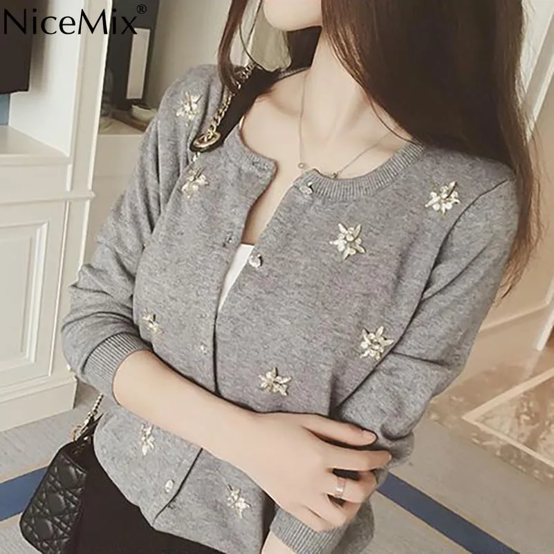 NiceMix Cardigan Women Knitted Sweater Hand Beading Sequined Patch Sweaters Sweet Women Cardigans 2016 Autumn Pull Femme Hiver
NiceMix Cardigan Women Knitted Sweater Hand Beading Sequined Patch Sweaters Sweet Women Cardigans 2016 Autumn Pull Femme Hiver
