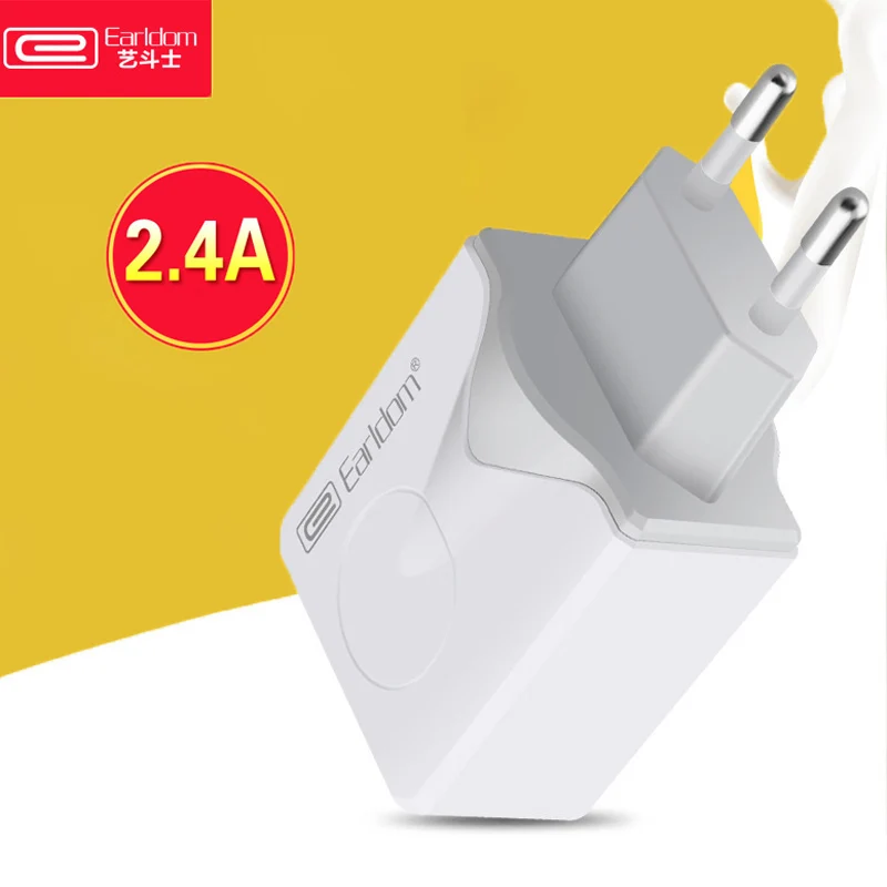 

Earldom ES-186 Cell Phone Dual USB Charger 5V 2.4A Fast Charging Travel Charger For iPhone Samsung Android Smart Phones