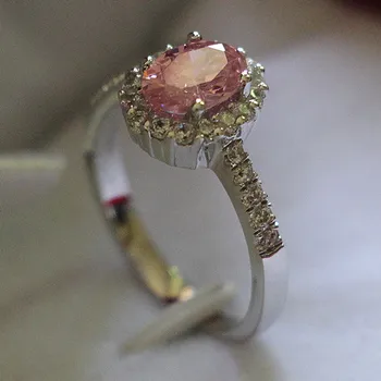 Solid White Gold Pink Stone Ring for Women 2Carat 14K Jewelry Female Oval Ring Marriage Lovely Solitaire with Accents
Solid White Gold Pink Stone Ring for Women 2Carat 14K Jewelry Female Oval Ring Marriage Lovely Solitaire with Accents