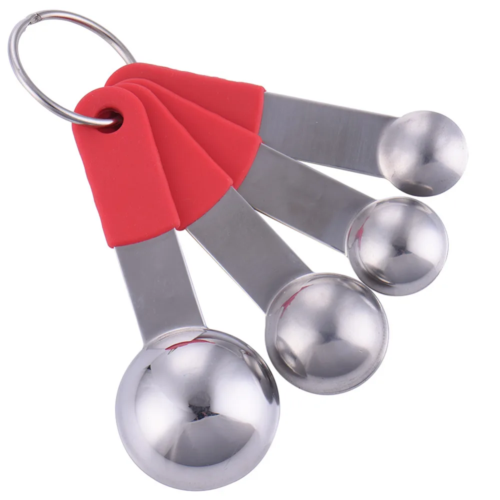 4pcs Non-slip silicone handle Measuring Spoons Silicone Handle Measuring Cup Scoop Stainless Steel Measuring Spoons 2016
4pcs Non-slip silicone handle Measuring Spoons Silicone Handle Measuring Cup Scoop Stainless Steel Measuring Spoons 2016
