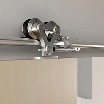 5ft / 6ft / 6.6ft / 8ft Top mounted stainless steel double head roller sliding interior barn door hardware track kit
5ft / 6ft / 6.6ft / 8ft Top mounted stainless steel double head roller sliding interior barn door hardware track kit