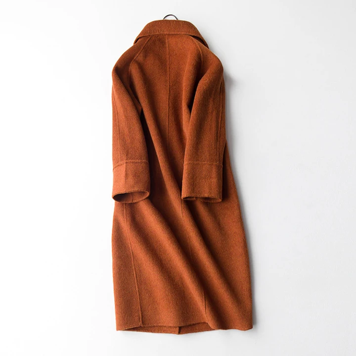 Spring Winter Wool Coat Women Double-sided Cashmere Jacket Thickening Joker Lady's Alpaca Clothing Drop Shoulder England Style (9)