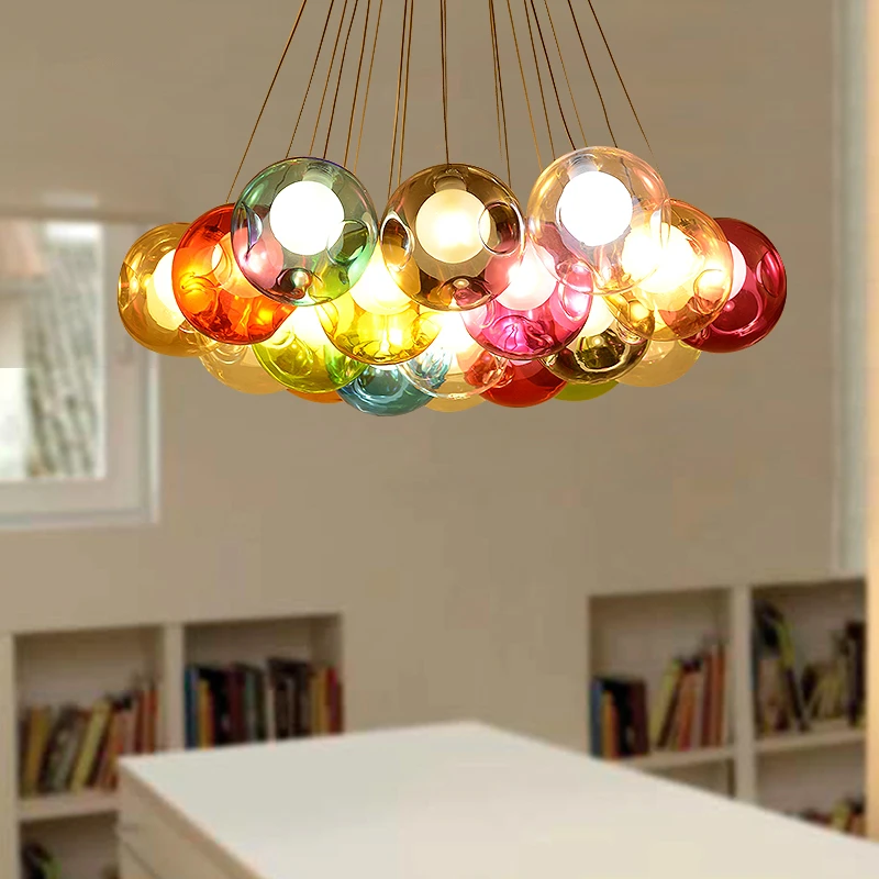 Post modern living room hanging lights Glass ball chandelier Nordic fixtures bedroom suspended lamps LED suspension luminaires
Post modern living room hanging lights Glass ball chandelier Nordic fixtures bedroom suspended lamps LED suspension luminaires