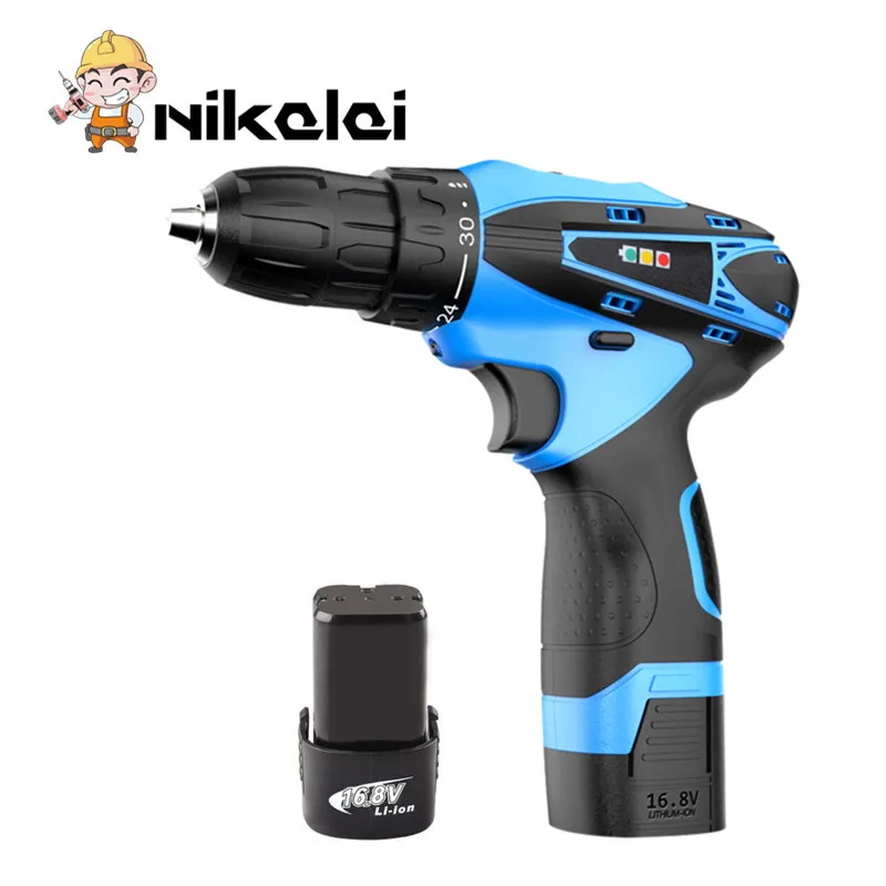 16.8v Adjustable speed household Cordless Electric Drill precision hand electric Screwdriver gun thium-ion Battery*2 Power Tool
16.8v Adjustable speed household Cordless Electric Drill precision hand electric Screwdriver gun thium-ion Battery*2 Power Tool