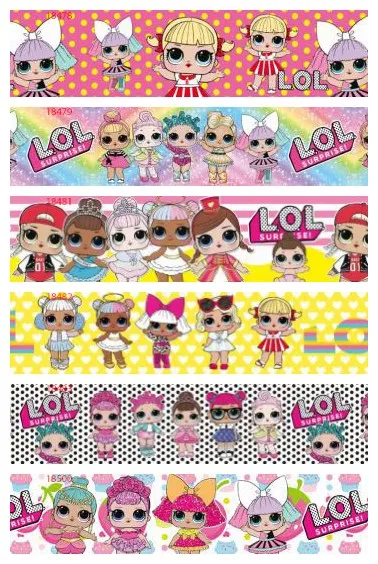 25 38 50 75mm width baby lol girls dolls Printed polyester Grosgrain Ribbon Satin Ribbon surprise Kids ribbons L10
25 38 50 75mm width baby lol girls dolls Printed polyester Grosgrain Ribbon Satin Ribbon surprise Kids ribbons L10