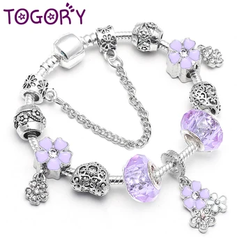 TOGORY Dropshipping Vintage Silver Color Charms Bracelets for Women DIY Crystal Beads Brand Bracelets Women Pulseira Jewelry
TOGORY Dropshipping Vintage Silver Color Charms Bracelets for Women DIY Crystal Beads Brand Bracelets Women Pulseira Jewelry