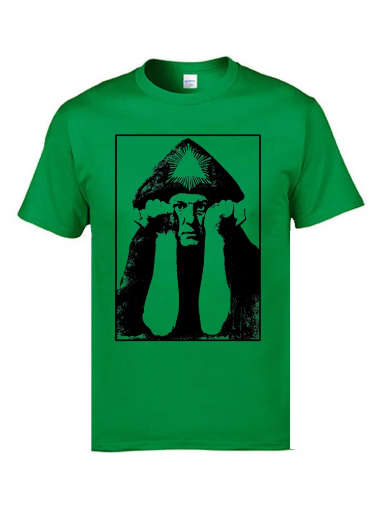 Aleister Crowley 1617 Man Brand New Europe Tops & Tees Round Neck Father Day 100% Cotton T-Shirt Unique Short Sleeve Tee-Shirt Aleister Crowley 1617 green