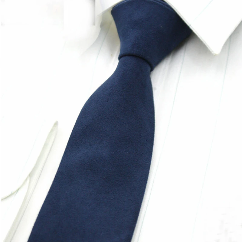 Фото Suede & Cotton Solid Neck Tie Wedding Suit Neckties 6cm Skinny Business Leisure Ties for Men Gravatas Corbatas | Аксессуары для