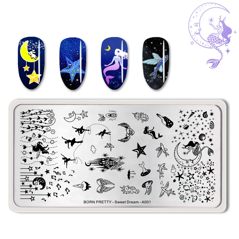 BORN PRETTY Nail Art Image Template Sweet Dream Pattern Stainless Steel Rectangle Nail Stamping Plate Stencils DIY Designs
BORN PRETTY Nail Art Image Template Sweet Dream Pattern Stainless Steel Rectangle Nail Stamping Plate Stencils DIY Designs