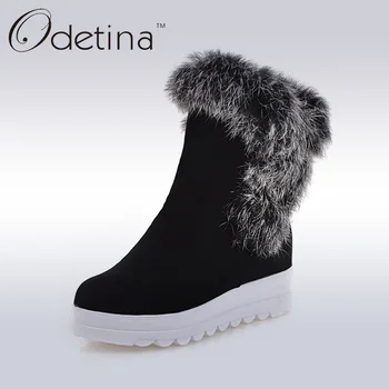 Odetina Fully Rabbit Fur Shaft Snow Boots Women 2018 Winter Platform Wedge Ankle Boots Warm Black Ladies Suede Boots Large Size
Odetina Fully Rabbit Fur Shaft Snow Boots Women 2018 Winter Platform Wedge Ankle Boots Warm Black Ladies Suede Boots Large Size