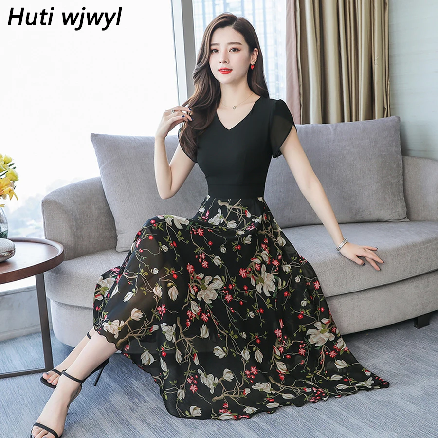 Summer Bodycon Vintage 3XL Plus Size Print Beach Midi Sundress Party Vestidos 2019 Elegant Women Floral Chiffon Boho Maxi Dress
Summer Bodycon Vintage 3XL Plus Size Print Beach Midi Sundress Party Vestidos 2019 Elegant Women Floral Chiffon Boho Maxi Dress
