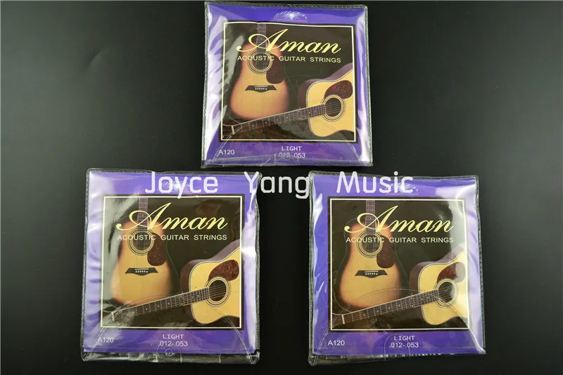 3 Sets of Aman A120 Acoustic Guitar Strings 1st-6th Steel Strings 012-053 Light Gauge Free Shipping
3 Sets of Aman A120 Acoustic Guitar Strings 1st-6th Steel Strings 012-053 Light Gauge Free Shipping