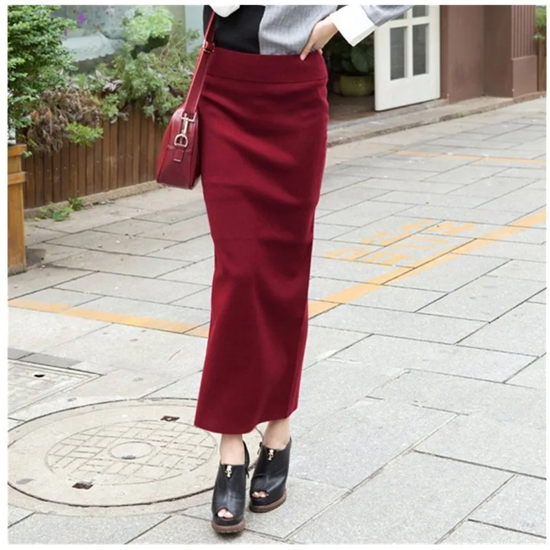 2018 autumn and winter after the split long skirts high pockets hip was thin knit wool skirt long skirts big yards female
2018 autumn and winter after the split long skirts high pockets hip was thin knit wool skirt long skirts big yards female