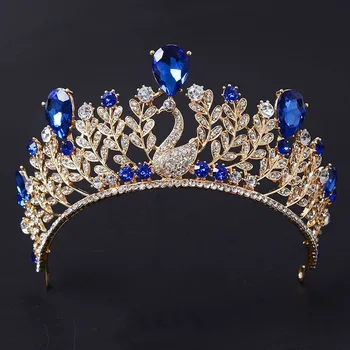 Magnificent Blue Rhinestone Peacock Bridal Crown Tiaras Fashion Gold Crystal Diadem for Women Wedding Hair Jewelry Accessories
Magnificent Blue Rhinestone Peacock Bridal Crown Tiaras Fashion Gold Crystal Diadem for Women Wedding Hair Jewelry Accessories