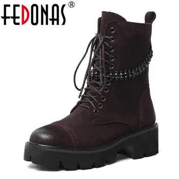 FEDONAS Women Suede Leather High Heels Ankle Boots Warm Autumn Winter Short Riding Boots Lace Up Casual Platforms Shoes Woman
FEDONAS Women Suede Leather High Heels Ankle Boots Warm Autumn Winter Short Riding Boots Lace Up Casual Platforms Shoes Woman