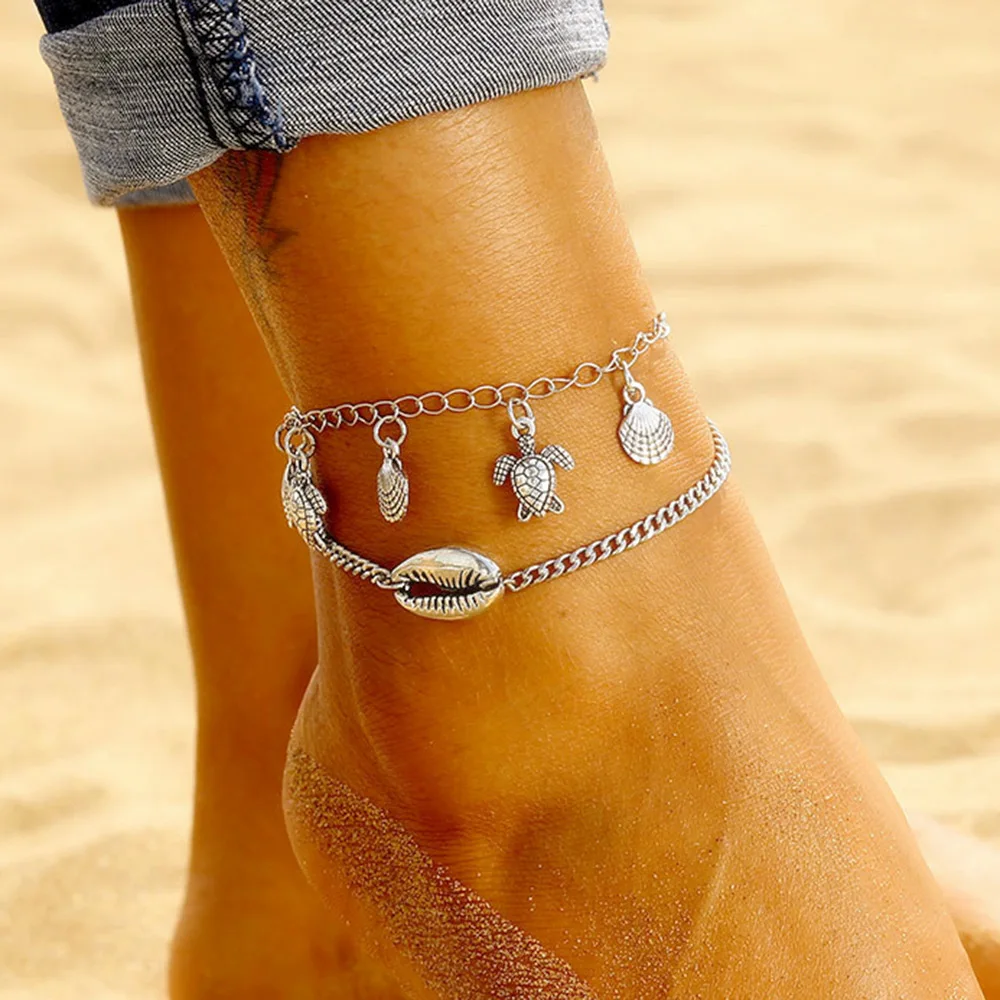 IFMIA Anklets for Women Shell Foot Jewelry Summer Beach Ankle Bracelet on Leg Multi-layer Chain Turtle Silver Anklet Bohemian
IFMIA Anklets for Women Shell Foot Jewelry Summer Beach Ankle Bracelet on Leg Multi-layer Chain Turtle Silver Anklet Bohemian