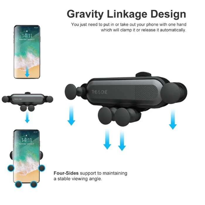 This Is One Holder for IPhone Samsung Xiaomi Huawei Universal Auto Grip Car Phone Mount Gravity Air Vent Car Auto Clamping Stand
This Is One Holder for IPhone Samsung Xiaomi Huawei Universal Auto Grip Car Phone Mount Gravity Air Vent Car Auto Clamping Stand