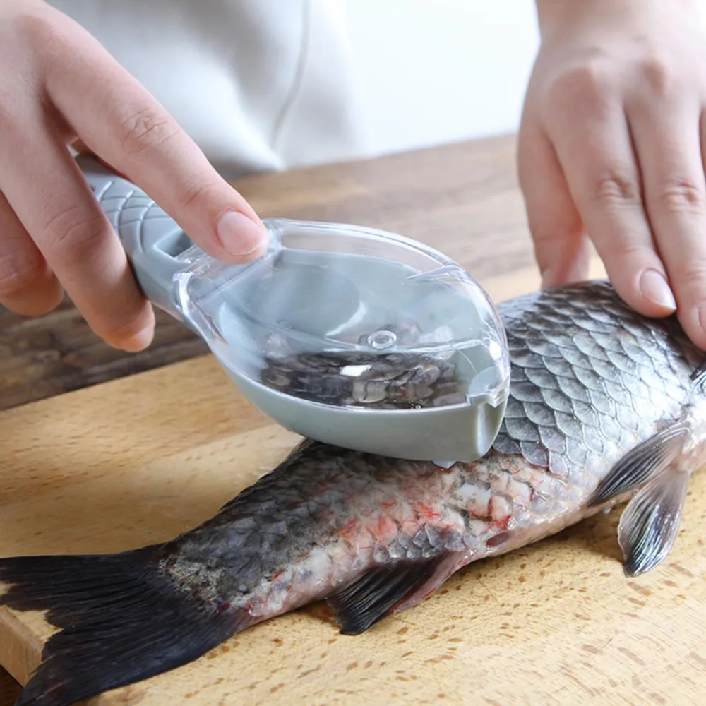 

Multifunctional Fish Clean Scales Fish Killing Knife Scraping Scale with Clear Cover Fish Scaler Kitchen Cooking Tools