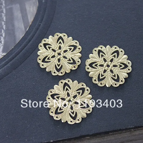 

20PCS-20mm-RAW brass Filigree Jewelry Connectors Setting Cab Base Connector Finding (FILIG-RB-52)