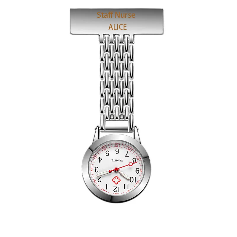 Personalized Customized Nurse Pocket Watch Engraved with Your Name Lapel Pin Brooch Top Quality Sliver Colour women Watch #SS30
Personalized Customized Nurse Pocket Watch Engraved with Your Name Lapel Pin Brooch Top Quality Sliver Colour women Watch #SS30