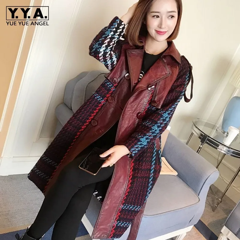 Lapel Adjustable Waist Sheepskin Patchwork Tweed Jackets Women Top Quality Real Leather Medium Length Lapel Slim Fit Worm Coats
Lapel Adjustable Waist Sheepskin Patchwork Tweed Jackets Women Top Quality Real Leather Medium Length Lapel Slim Fit Worm Coats