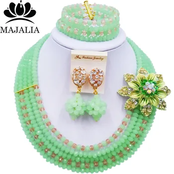 Majalia Mint green and Peach Crystal Beaded Pretty African Jewelery Set Nigerian Wedding Clothing Jewelery Sets 5ST0010
Majalia Mint green and Peach Crystal Beaded Pretty African Jewelery Set Nigerian Wedding Clothing Jewelery Sets 5ST0010