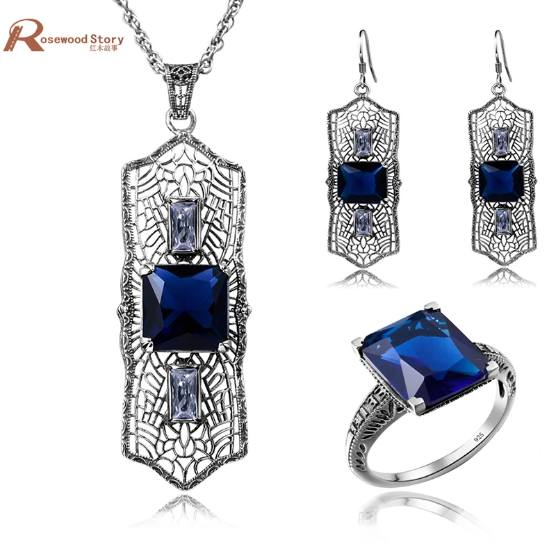African Bijouterie 925 Sterling Silver Vintage Blue Rhinestone Dubai Indian Bridal Earrings Pendant Ring Female Jewelry Sets
African Bijouterie 925 Sterling Silver Vintage Blue Rhinestone Dubai Indian Bridal Earrings Pendant Ring Female Jewelry Sets