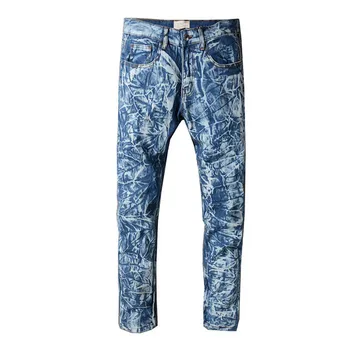 Mcikkny Men's Snow Washed Jeans Pants Blue Straight Denim Trousers Hi-street Male Pleated Jeans Pencil Pants For Male
Mcikkny Men's Snow Washed Jeans Pants Blue Straight Denim Trousers Hi-street Male Pleated Jeans Pencil Pants For Male