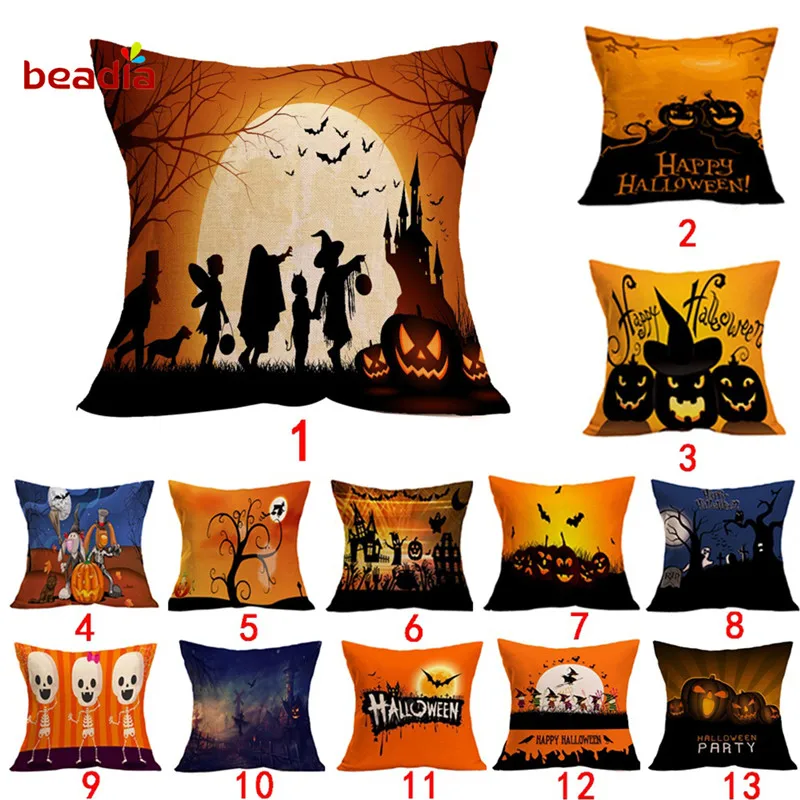 44x44cm Halloween Pumpkin Bat Owl Pattern For DIY Halloween Pillow Cushion Cover Seat Home Decoration Sofa Decor Pillowcase
44x44cm Halloween Pumpkin Bat Owl Pattern For DIY Halloween Pillow Cushion Cover Seat Home Decoration Sofa Decor Pillowcase