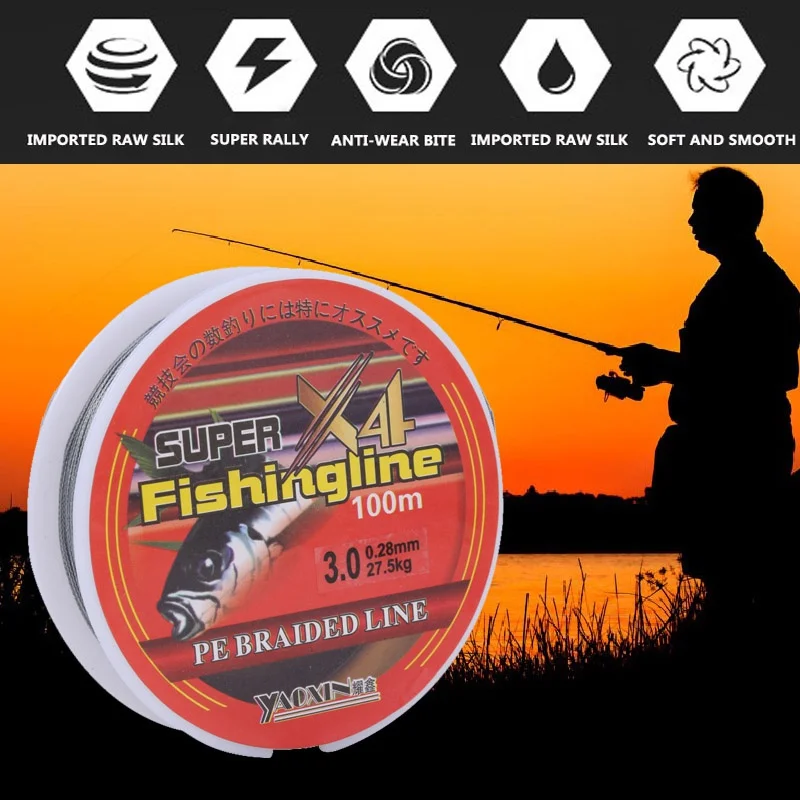 Outdoor Fishing Line 4 Strands Of Strong PE Braided Fishing Line Multifilament Squid Fishing Line 100 Meters
Outdoor Fishing Line 4 Strands Of Strong PE Braided Fishing Line Multifilament Squid Fishing Line 100 Meters