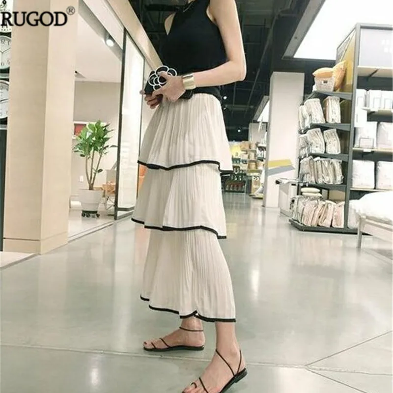 RUGOD Women Cake Skirts Elegant White Cascading Ruffle Skirt Casual High Elastic Waist Chiffon Skirt Saias 2019 Summer Skirts
RUGOD Women Cake Skirts Elegant White Cascading Ruffle Skirt Casual High Elastic Waist Chiffon Skirt Saias 2019 Summer Skirts