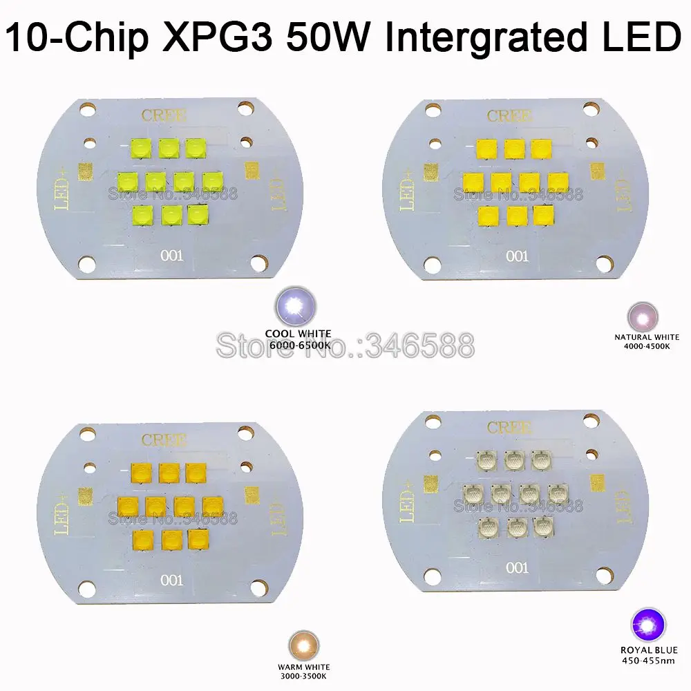 

50W Cree XP-G3 XPG3 Multi Chip 10-LED High Power LED White Warm White Neutral White DC30V-36V 1500mA LED Emitter Light Lamp