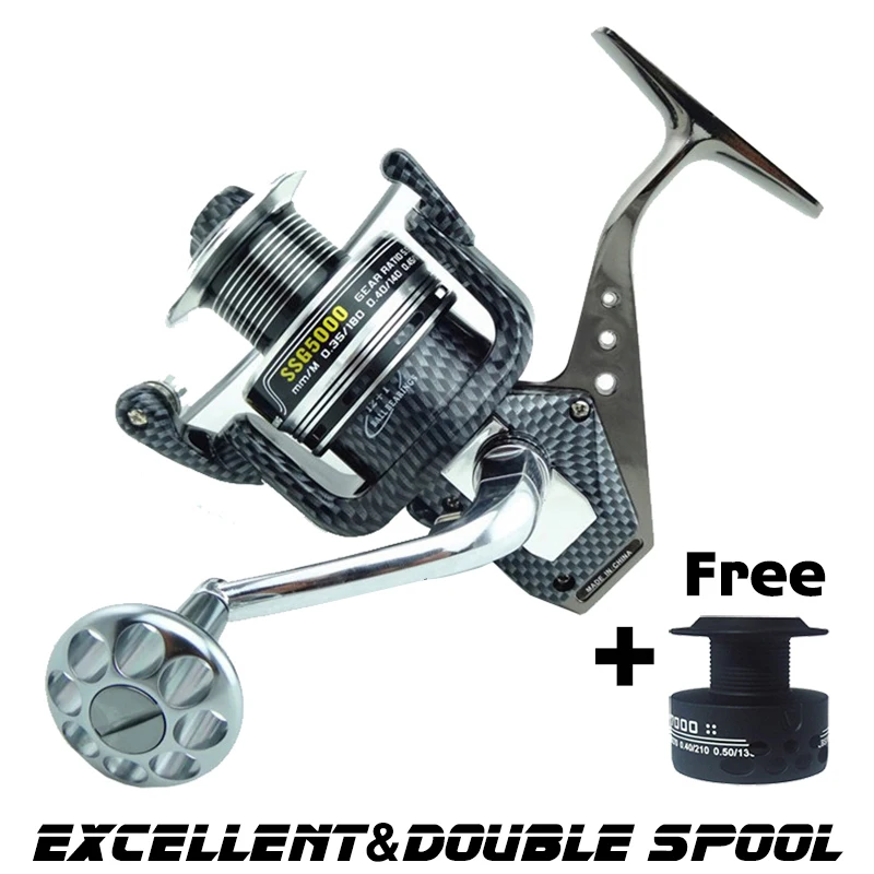High Quality SSG Spinning reel Metal body Mix drag 15kg/32lb Super strength 12+1BB fishing reel Saltwater for sea fishing
High Quality SSG Spinning reel Metal body Mix drag 15kg/32lb Super strength 12+1BB fishing reel Saltwater for sea fishing