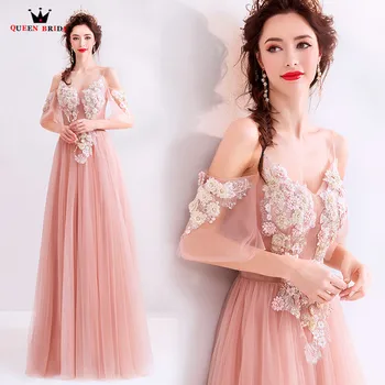 Elegant Pink Evening Dresses A-line Sleeves Tulle Lace Beaded Flowers Long Formal 2020 New Party Prom Gowns Gowns JK47
Elegant Pink Evening Dresses A-line Sleeves Tulle Lace Beaded Flowers Long Formal 2020 New Party Prom Gowns Gowns JK47