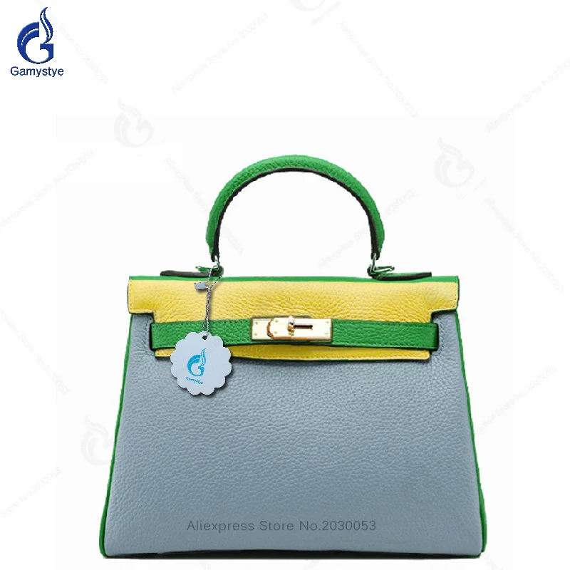 CONTRAST Hit Color Light BLue Bags Designer handbags High Quality Real Cowskin Leather Bag Women Handbags Padlock Tote Purses
CONTRAST Hit Color Light BLue Bags Designer handbags High Quality Real Cowskin Leather Bag Women Handbags Padlock Tote Purses