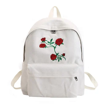 Rose Embroidery Backpack White Black Women Travel Backpack Students Canvas girl Double Shoulder Bag computer school backpacks
Rose Embroidery Backpack White Black Women Travel Backpack Students Canvas girl Double Shoulder Bag computer school backpacks